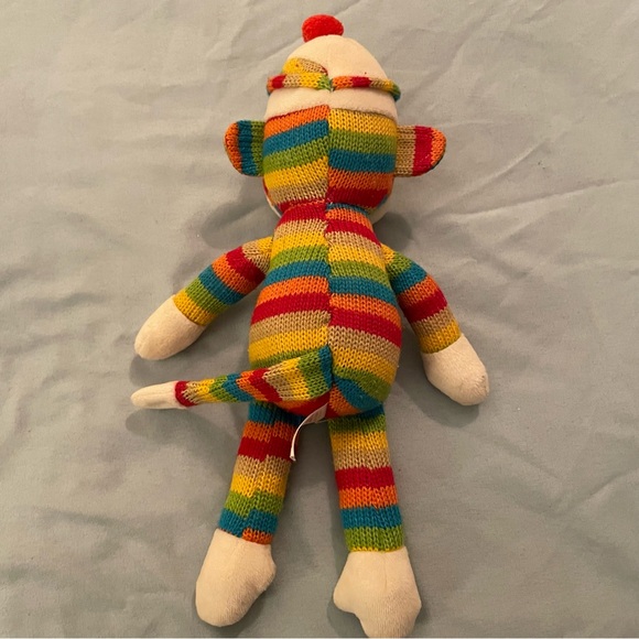 Ty Beanie Baby SOCKS the Sock Monkey 2012 Colorful Striped Knit - Picture 5 of 10